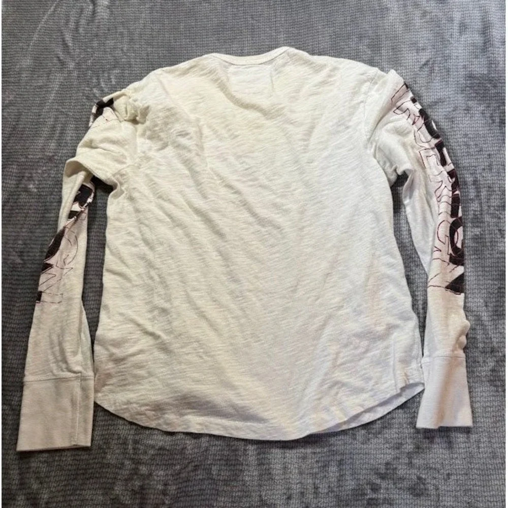 True Religion Mens Long Sleeve Graphic Tee Off‎ White Crafted With Pride Shirt L